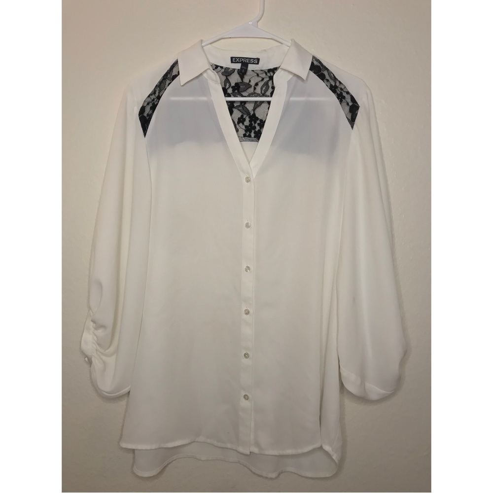 Express loose fit button down shirt